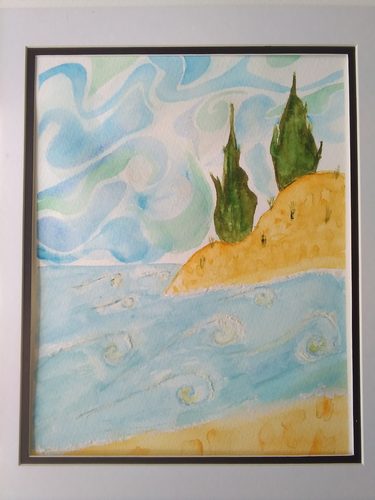 Lynne, Starry seas, watercolour.